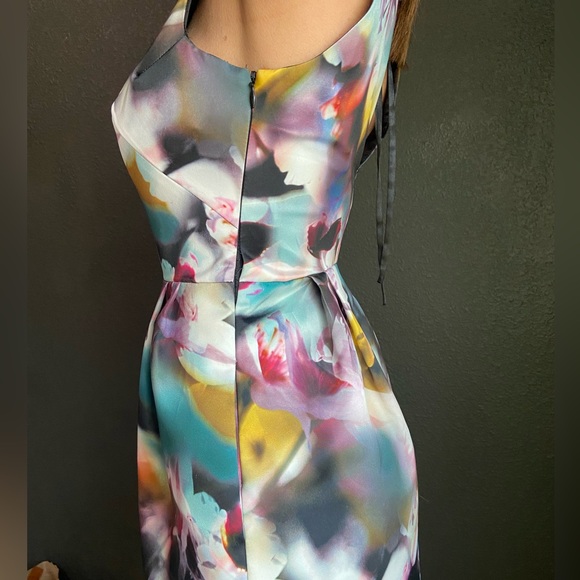 MONIQUE LHUILLIER DRESS FLORAL SZ 2 - Picture 7 of 13